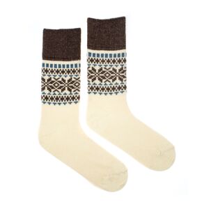 Vlnené ponožky Vlnáč Dvojvločka hnedomodré