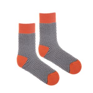 Vlnené ponožky merino Vlnáč Oranžový Cik-Cak