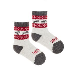 Detské vlnené ponožky merino Vlnáč Sob červený