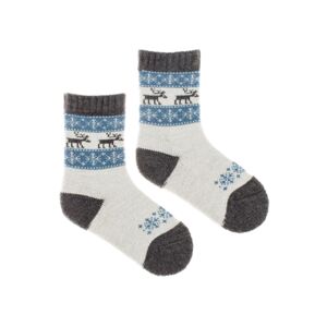 Detské vlnené ponožky merino Vlnáč Sob modrý
