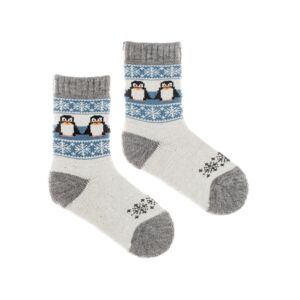 Detské vlnené ponožky merino Vlnáč Tučniak