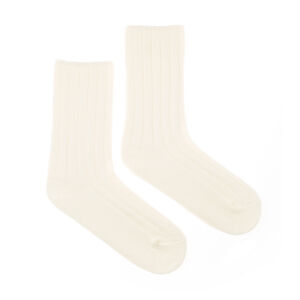 Vlnené ponožky Vlnáč rebro biely