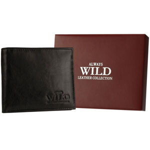 Pevná, kožená pánska peňaženka s RFID ochranou a držiakom na kartu - Always Wild