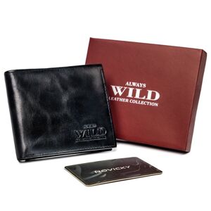 Pevná pánska peňaženka z prírodnej kože Always Wild s RFID ochranou + puzdro na karty