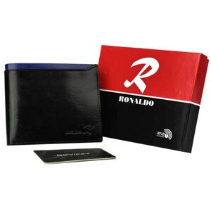 Skladacia, horizontálna pánska peňaženka z lesklej prírodnej kože - Ronaldo