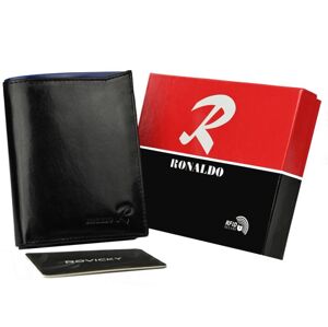 Priestranná, vertikálna pánska peňaženka z lesklej prírodnej kože - Ronaldo