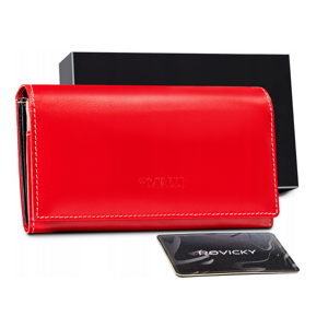 Elegantná, predĺžená dámska peňaženka s chlopňou s patentkou — Cavaldi