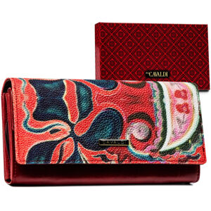Dámska peňaženka na karty potiahnutá abstraktným vzorom- Cavaldi