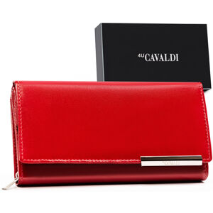 Veľká, kožená dámska peňaženka so zapínaním na patentku — 4U Cavaldi