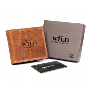 Pánska kožená peňaženka bez zapínania - Always Wild