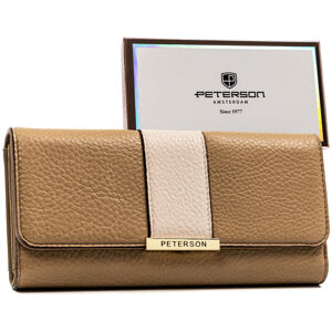 Veľká, horizontálna dámska peňaženka z ekologickej kože— Peterson