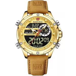 Pánske hodinky NAVIFORCE NF9208 G/G/L.BN - CHRONOGRAF + BOX