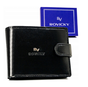 Veľká, kožená pánska peňaženka na patentku - Rovicky