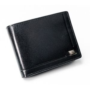 Kompaktná čierna peňaženka vyrobená z kvalitnej RFID prírodnej kože - Rovicky