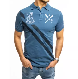 Klasické modré POLO tričko s výšivkou.