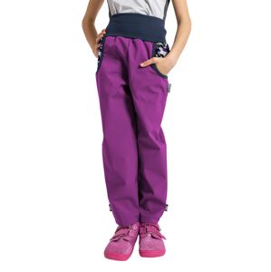 detské softshellové nohavice s fleecom Unuo Basic Jednorožce černicová 104/110 EUR
