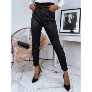 Čierne voskované nohavice s vysokým pásom skl.44
