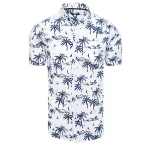 Biela košeľa so vzorom palmy