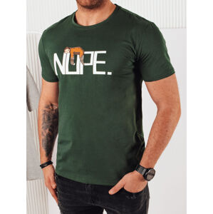 Pánske tričko s potlačou, zelené Dstreet RX5357