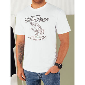 Pánske tričko s potlačou biele Dstreet RX5362