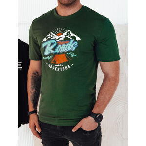 Pánske tričko s potlačou, zelené Dstreet RX5402