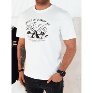 Pánske tričko s potlačou bielej farby Dstreet RX5412