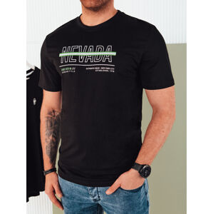 Pánske tričko čiernej farby Dstreet RX5437 s potlačou