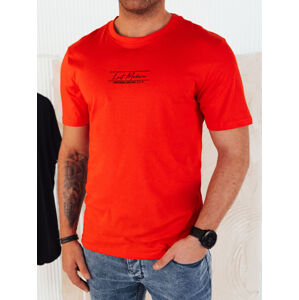 Pánske oranžové tričko s potlačou Dstreet RX5473