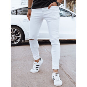 Pánske biele džínsové nohavice Dstreet UX4261