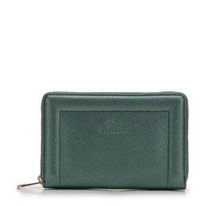 Dámska kožená peňaženka s ozdobným okrajom, stredne zelená 14-1-935-0