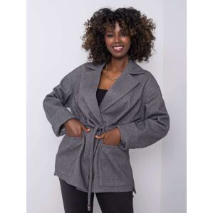 Sivý kratší kabát -RL-PL-2727.42P-grey Veľkosť: M