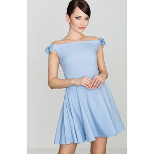 Modré šaty s mašličkami na ramenách K170 Blue Veľkosť: M