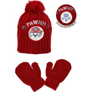 Chlapčenský červený set rukavíc a čiapky s Labkovou patrol Veľkosť: 50