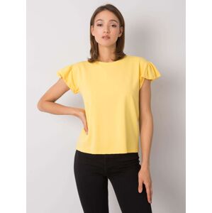 Svetlo žlté dámske tričko s volánmi RV-BZ-6724.69-yellow Veľkosť: S/M