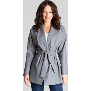 Dámsky krátky sivý kabát L074 Grey Veľkosť: S/M