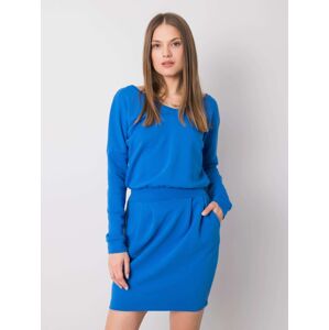 Modré dámske šaty s viazaním RV-SK-6037.18X-blue Veľkosť: M