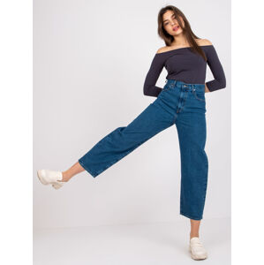 Tmavomodré džínsy rovného širokého strihu Azalia RO-SP-2503.64-dark blue Veľkosť: 38