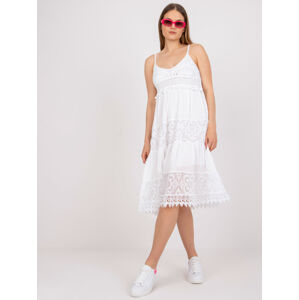 Biele letné šaty s čipkou -TW-SK-BI-82345.19P-white Veľkosť: L