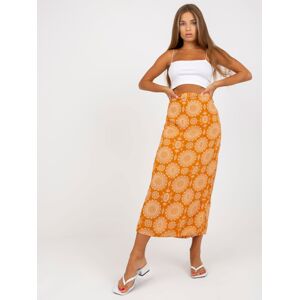 Oranžová zavinovacia sukňa so vzormi D73781M50200A-orange Veľkosť: M/L