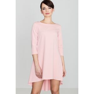 Ružové šaty s asymetrickou sukňou K141 Veľkosť: M