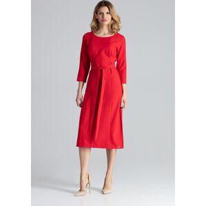 Červené šaty s mašľou M631 Red Veľkosť: XL