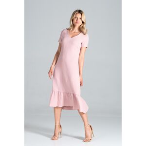 Ružové bavlnené šaty M827 Pink Veľkosť: L