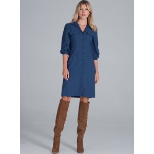 Zafírové košeľové midi šaty M849 Sapphire Veľkosť: L