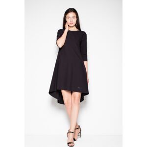 Čierne šaty s asymetrickou sukňou VT073 Black Veľkosť: S