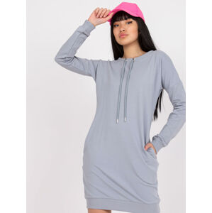 Sivé mikinové šaty s okrúhlym výstrihom -AP-SK-A-006.73-grey Veľkosť: XL
