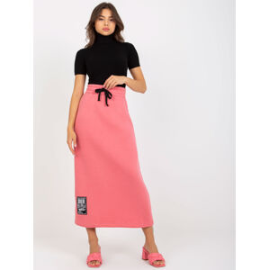 Ružová midi sukňa so zipsom -FA-SD-8055.60P-pink Veľkosť: L/XL