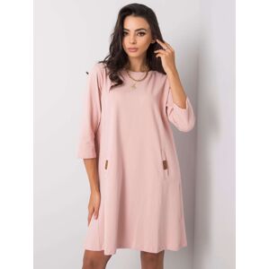 Svetloružové dámske voľné šaty RV-SK-6274.36P-pink Veľkosť: S/M