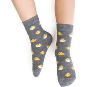 Sivé detské ponožky s veľkonočným motívom Art.014 JM036, GRAY MELANGE Veľkosť: 32-34