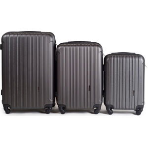 Tmavosivá sada troch cestovných kufrov FLAMINGO 2011, Luggage 3 sets (L,M,S) Wings, Dark grey Veľkosť: Sada kufrov