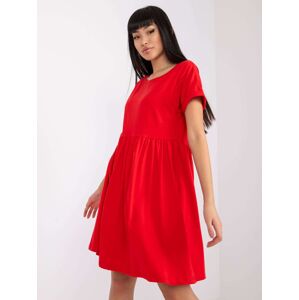Červené dámske voľné šaty RV-SK-5672.03P-red Veľkosť: L